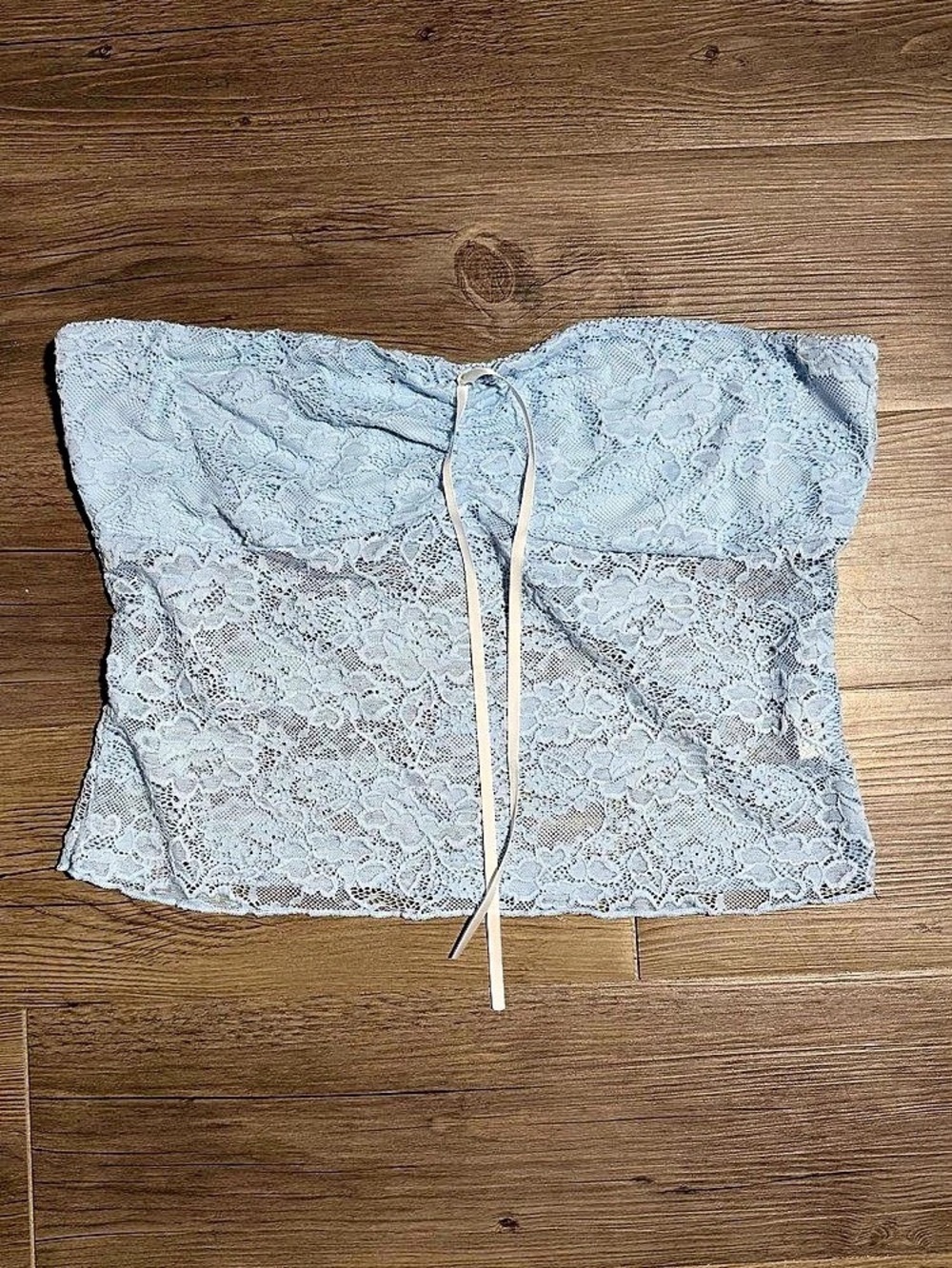 Princess Polly Strapless Blue Crop Top